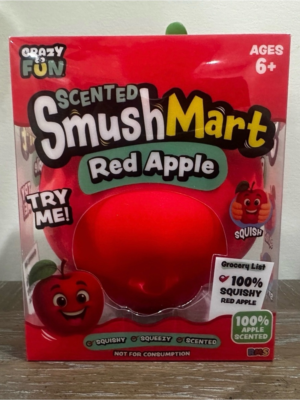 NEW Crazy Fun SmushMart Scented Red Apple Squishy Squeeze Toy Red VIRAL RMS